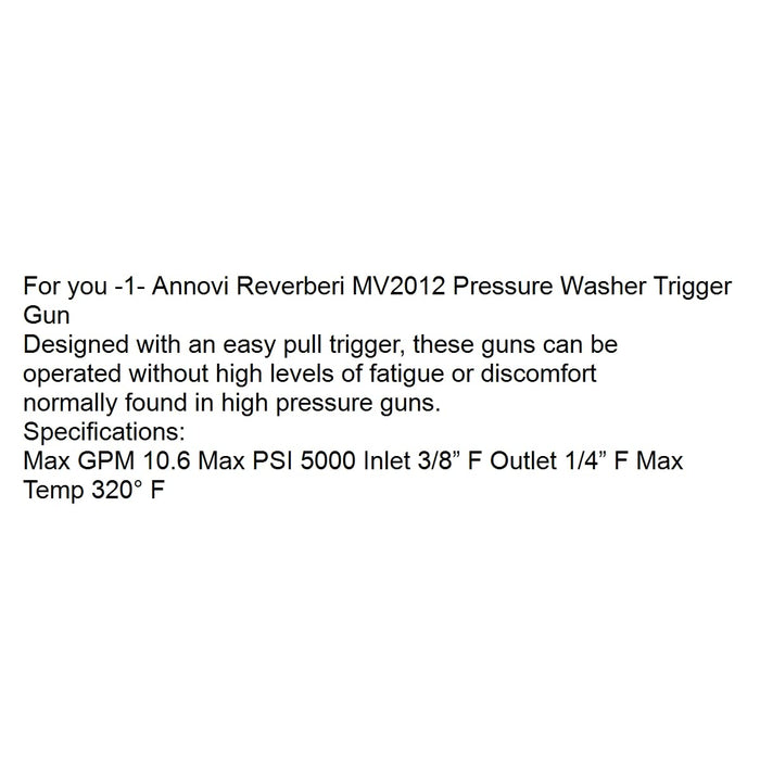 MV2012 Pressure Washer Trigger Gun, 5000psi with Pull