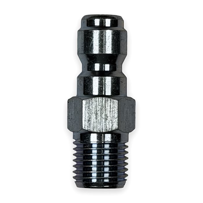 Quick Coupler Plug - 3/8" MPT x 1/4" QC, Hardened Steel (5000 PSI)
