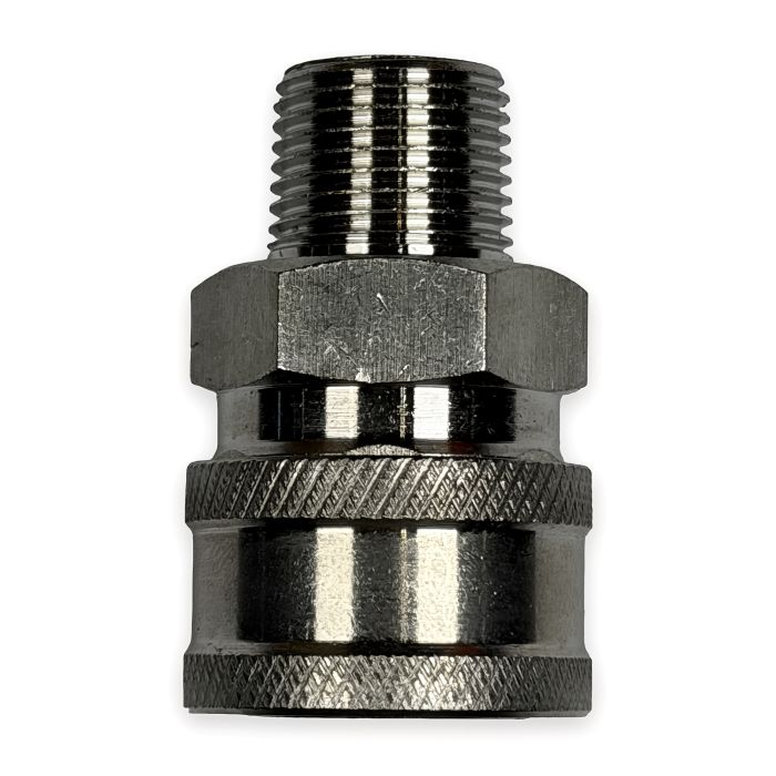 Quick Coupler Socket - 3/8" MPT, Stainless Steel (5000 PSI)