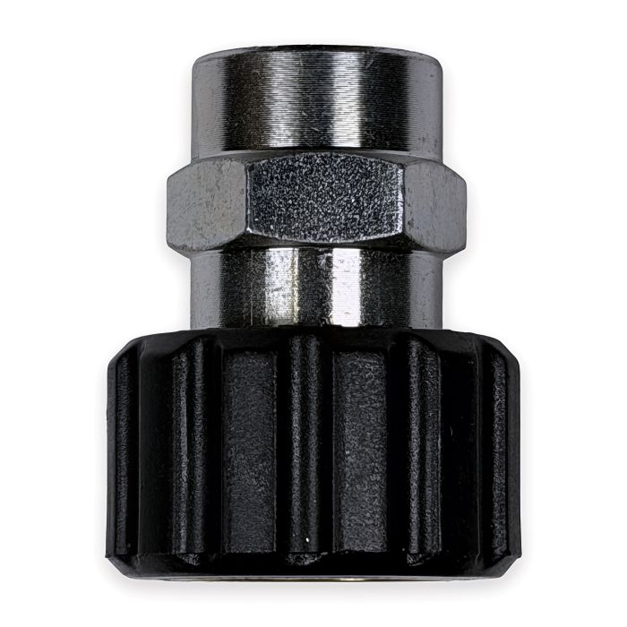 M22 Twist Coupler - 3/8" FPT x M22 Female, Zinc (4000 PSI)