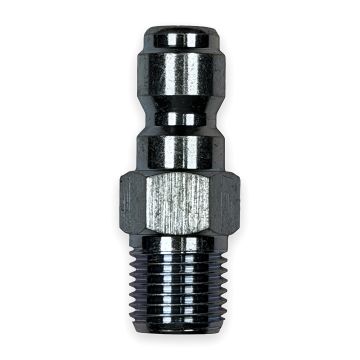 Quick Coupler Plug - 3/8" MPT x 1/4" QC, Hardened Steel (5000 PSI)