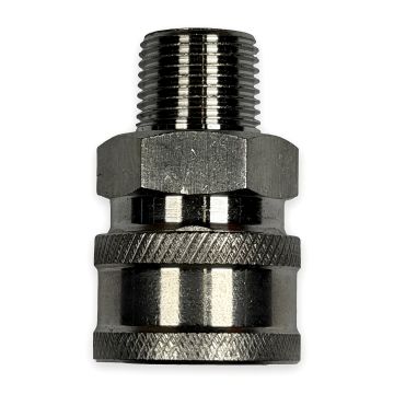 Quick Coupler Socket - 3/8" MPT, Stainless Steel (5000 PSI)