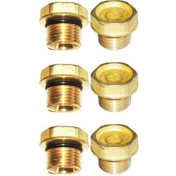 FITS General Pump Kit 4 BRASS VALVE CAPS K04, fits GP Interpump, Made in Italy