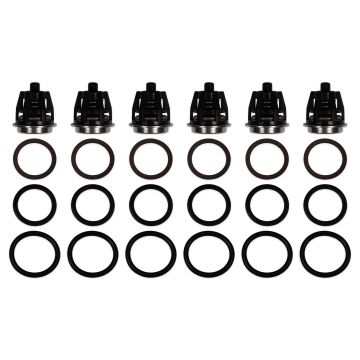 General Pump Kit 201 replacement hi-heat valve kit - all 24 pieces: 6 valves, 6 washers, 6 flat O-rings, 6 round O-rings